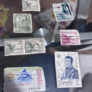 Vintage Spanish Stamp Art Print